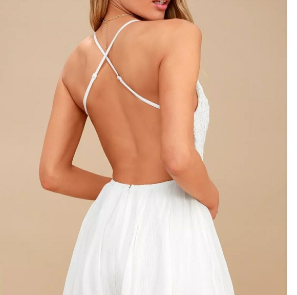 ✴sold out✴Star spangle ivory backless lace romper - Picture 2 of 6